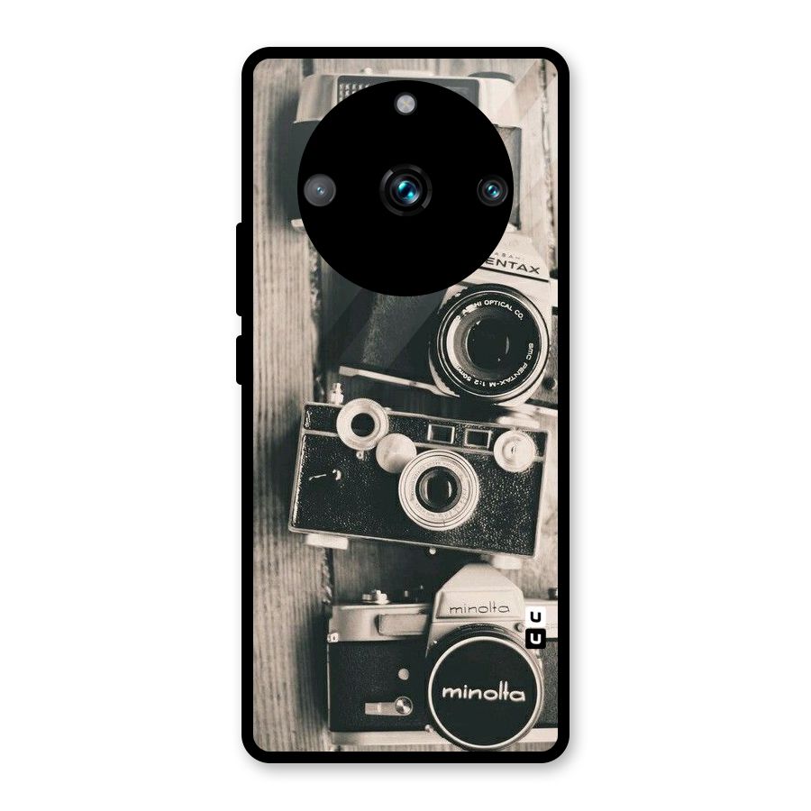Vintage Style Shutter Glass Back Case for Realme 11 Pro Plus