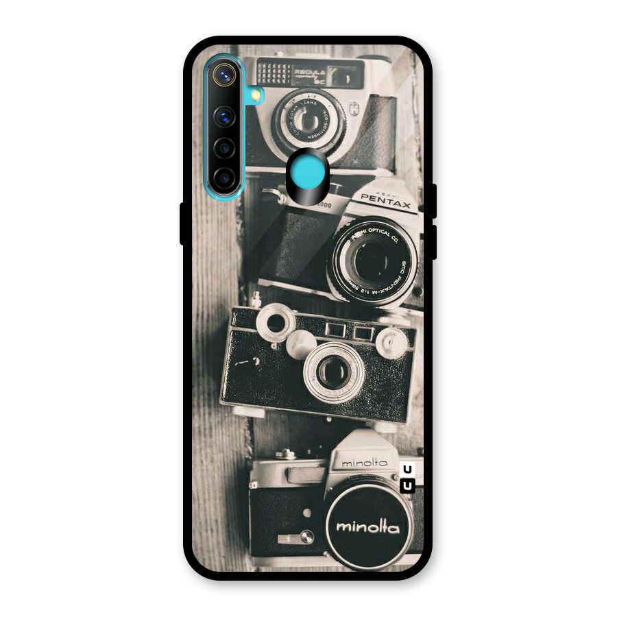 Vintage Style Shutter Glass Back Case for Realme 5i