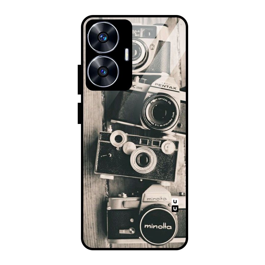 Vintage Style Shutter Glass Back Case for Realme Narzo N55
