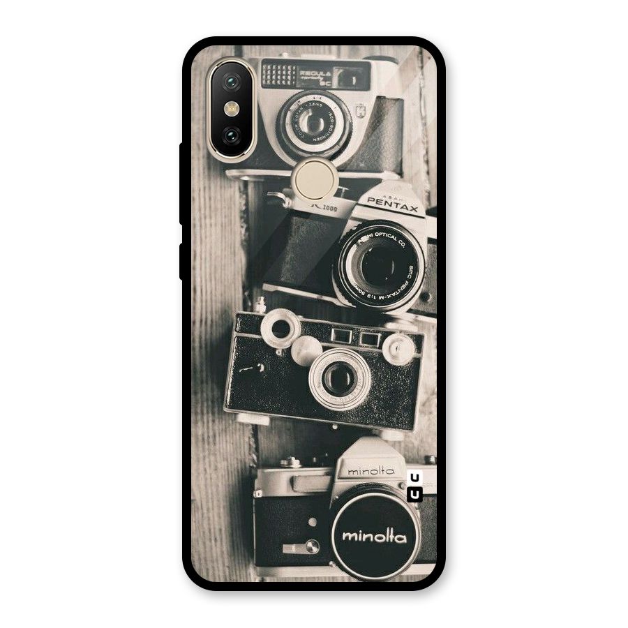 Vintage Style Shutter Glass Back Case for Redmi A2
