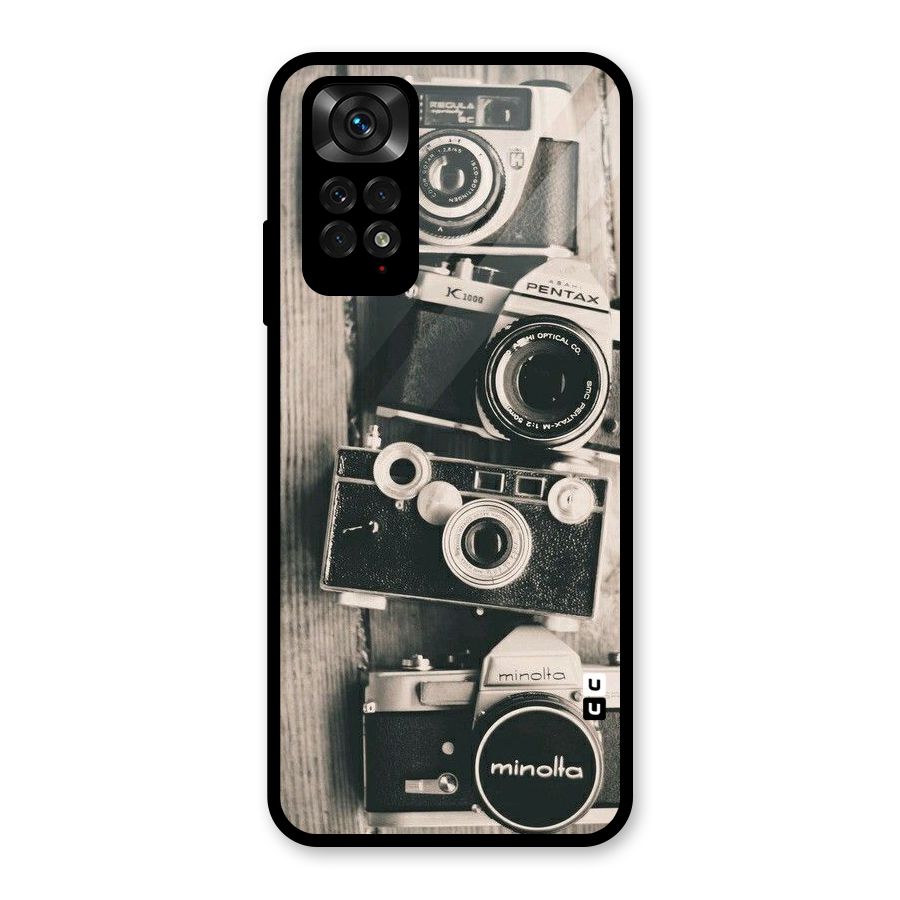 Vintage Style Shutter Glass Back Case for Redmi Note 11S