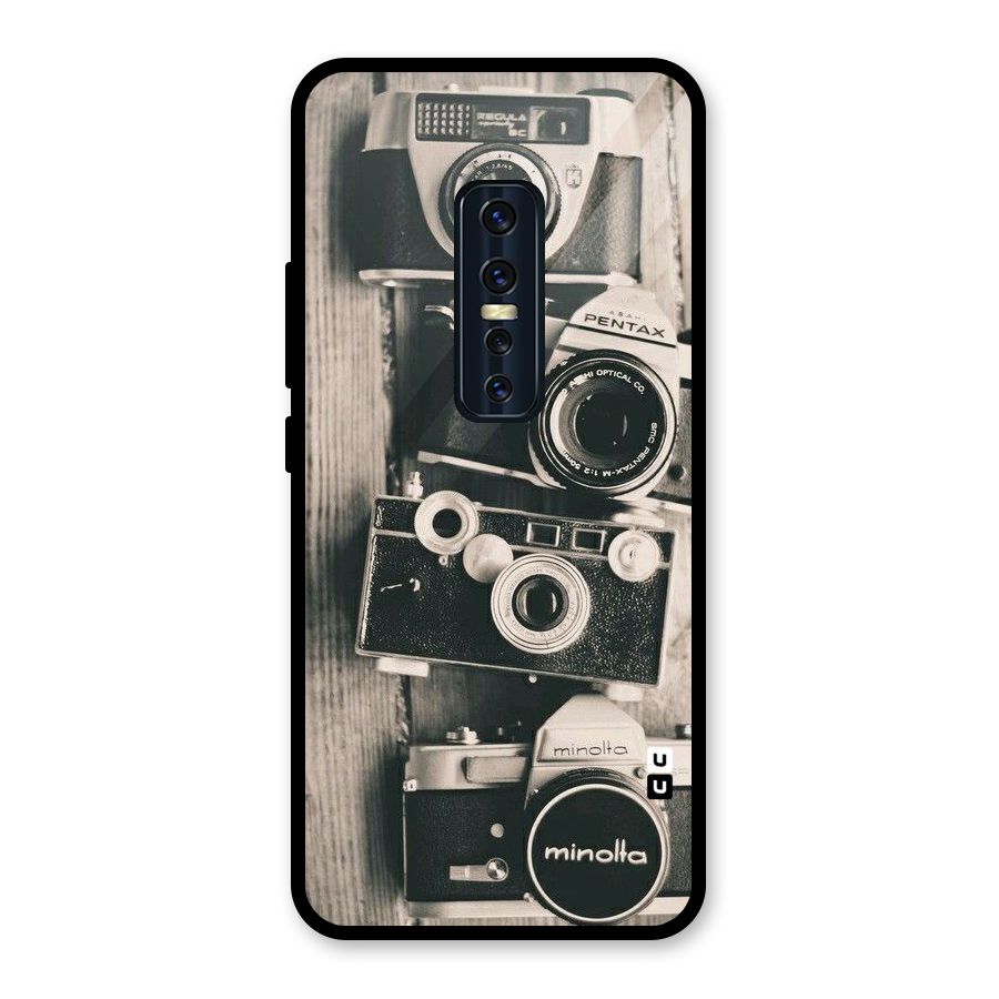 Vintage Style Shutter Glass Back Case for Vivo V17 Pro