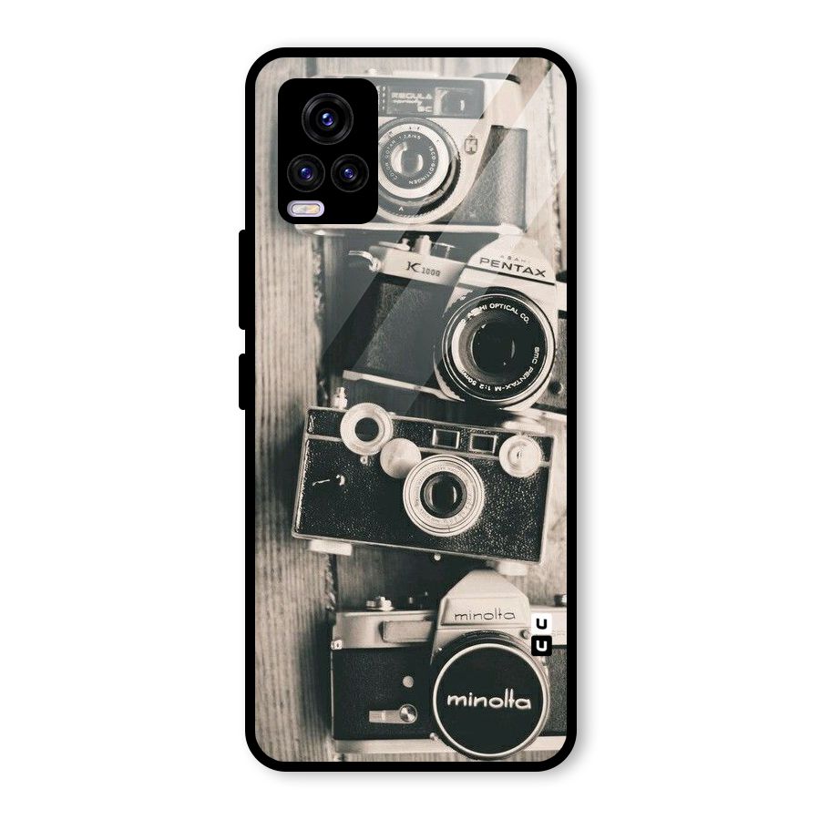 Vintage Style Shutter Glass Back Case for Vivo V20 2021