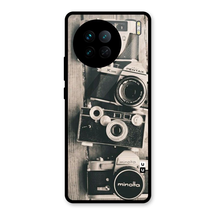 Vintage Style Shutter Glass Back Case for Vivo X90