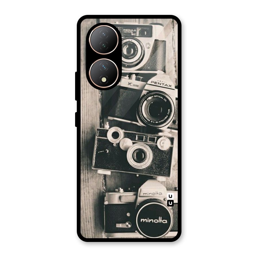 Vintage Style Shutter Glass Back Case for Vivo Y100A
