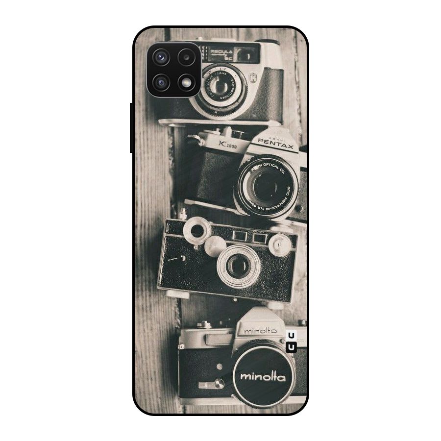 Vintage Style Shutter Metal Back Case for Galaxy A22 5G