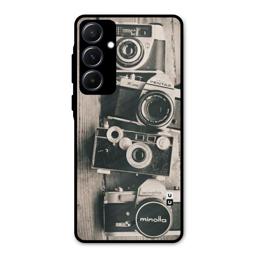 Vintage Style Shutter Metal Back Case for Galaxy A55