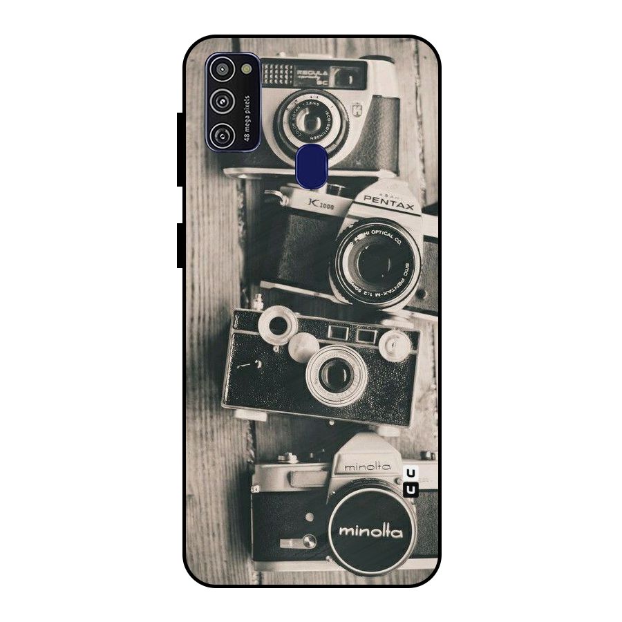 Vintage Style Shutter Metal Back Case for Galaxy M21