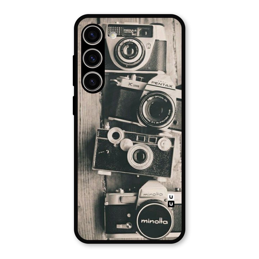 Vintage Style Shutter Metal Back Case for Galaxy S23 Plus