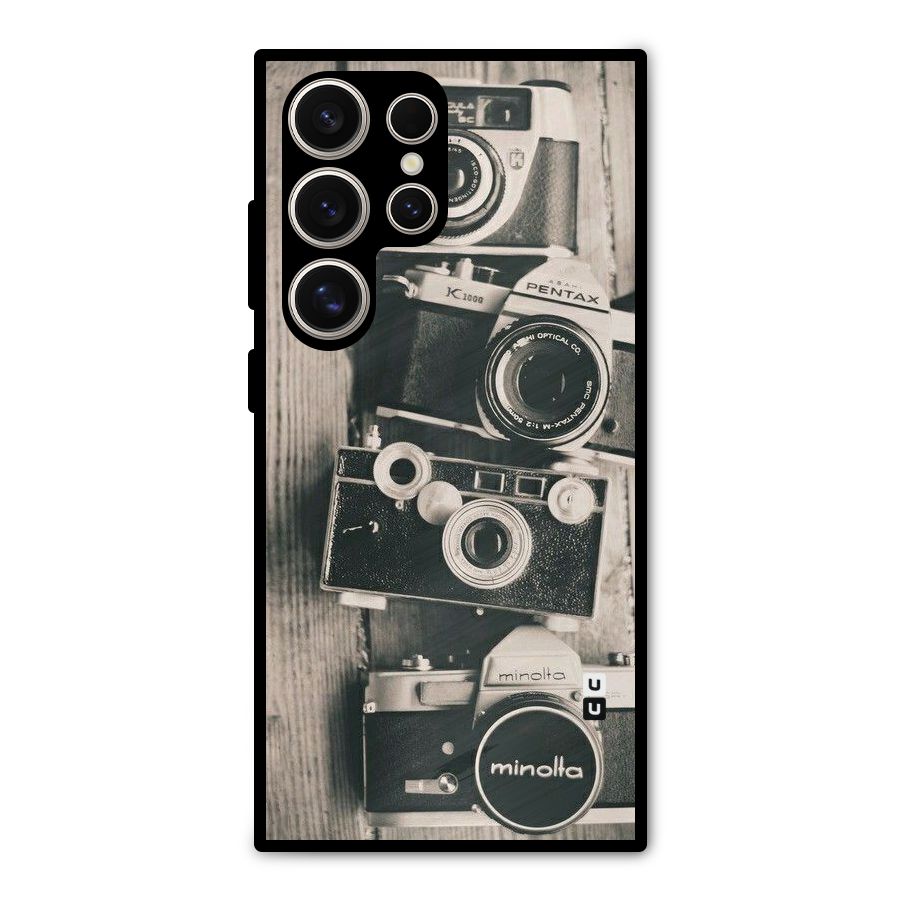 Vintage Style Shutter Metal Back Case for Galaxy S24 Ultra