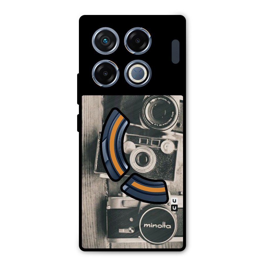 Vintage Style Shutter Metal Back Case for Infinix GT 20 Pro
