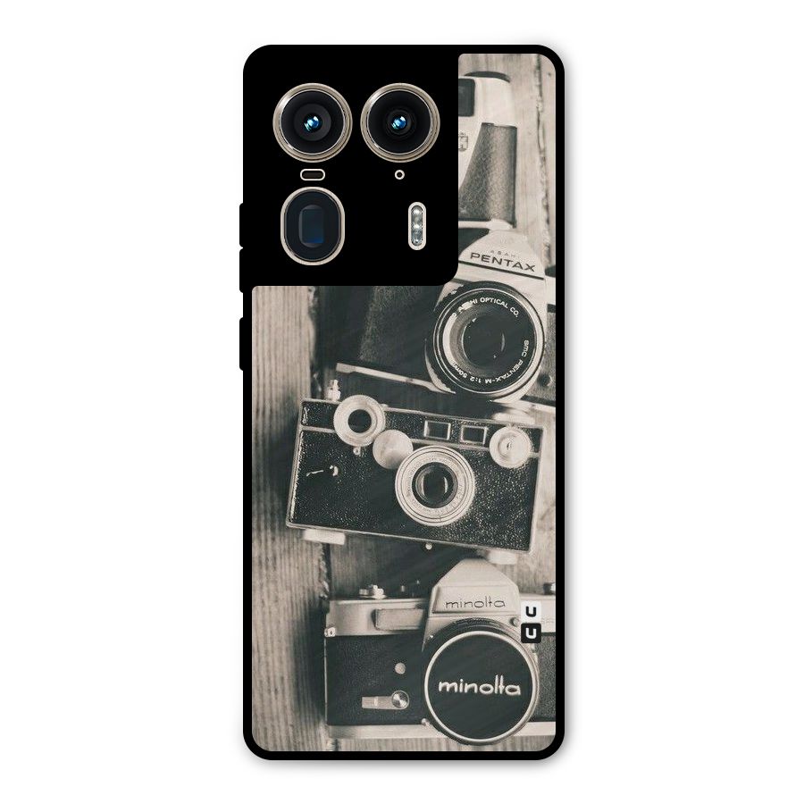 Vintage Style Shutter Metal Back Case for Motorola Edge 50 Ultra