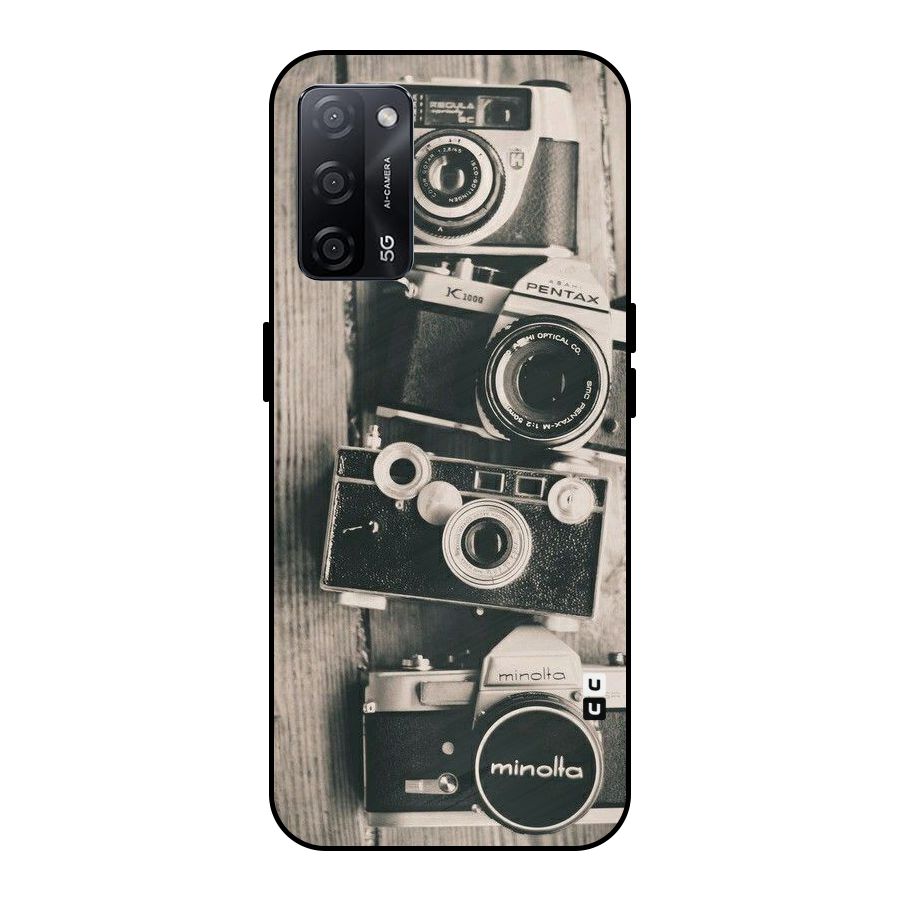 Vintage Style Shutter Metal Back Case for Oppo A53s 5G