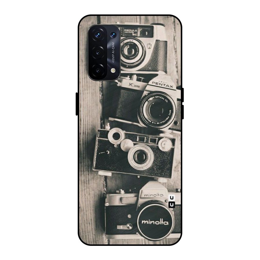 Vintage Style Shutter Metal Back Case for Oppo A74 5G