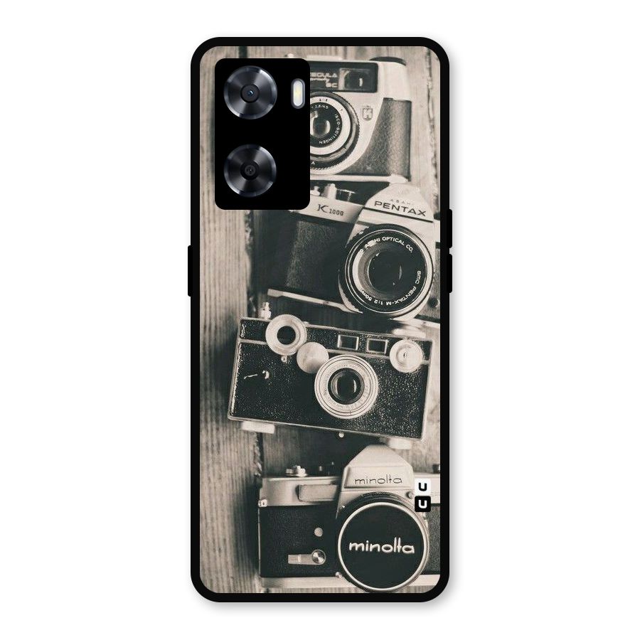 Vintage Style Shutter Metal Back Case for Oppo A77
