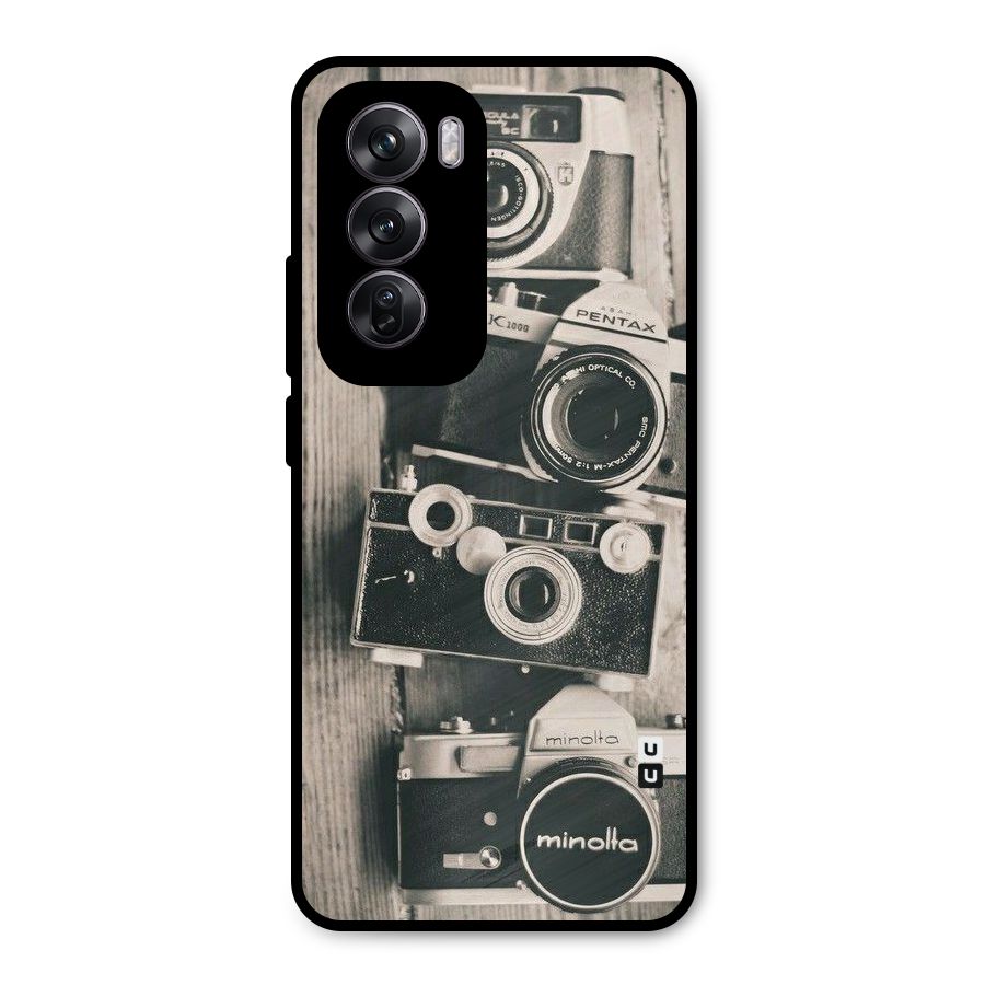 Vintage Style Shutter Metal Back Case for Oppo Reno12 Pro