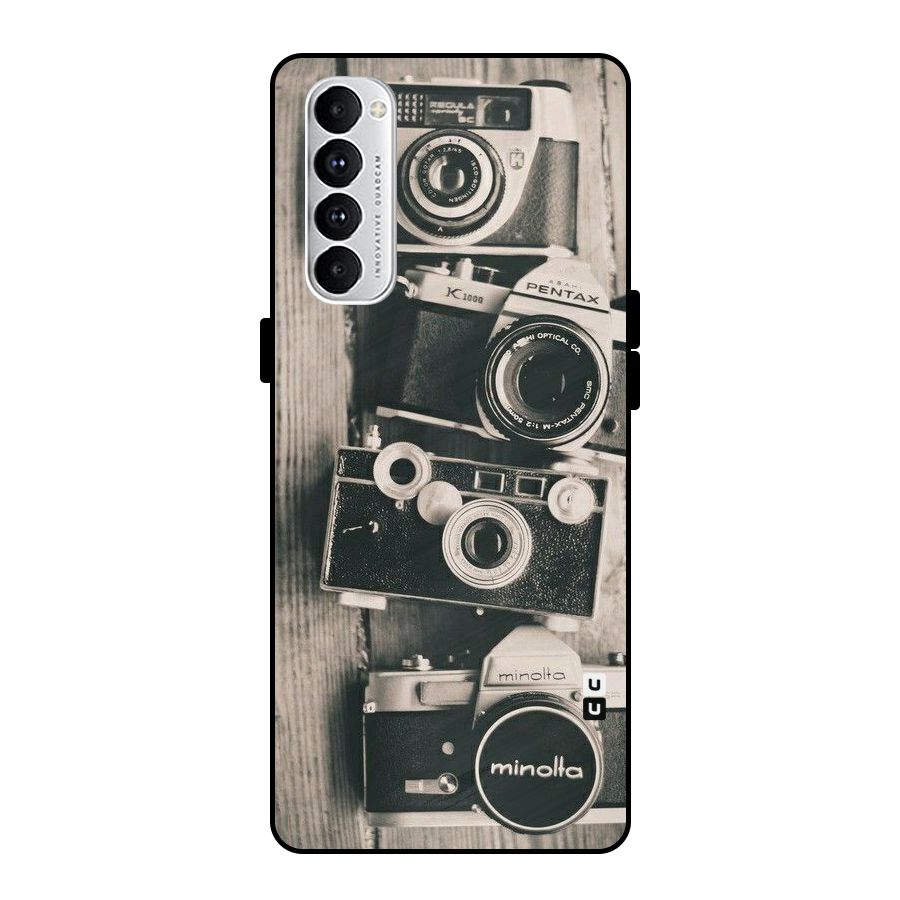 Vintage Style Shutter Metal Back Case for Oppo Reno4 Pro