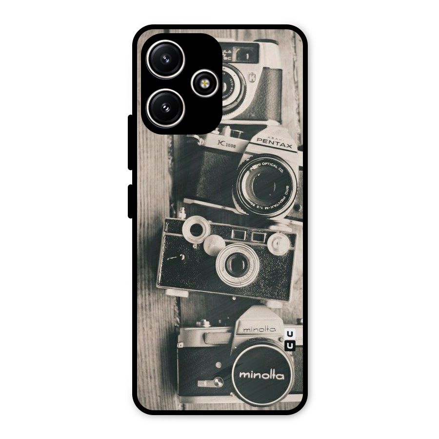 Vintage Style Shutter Metal Back Case for Poco M6 Pro