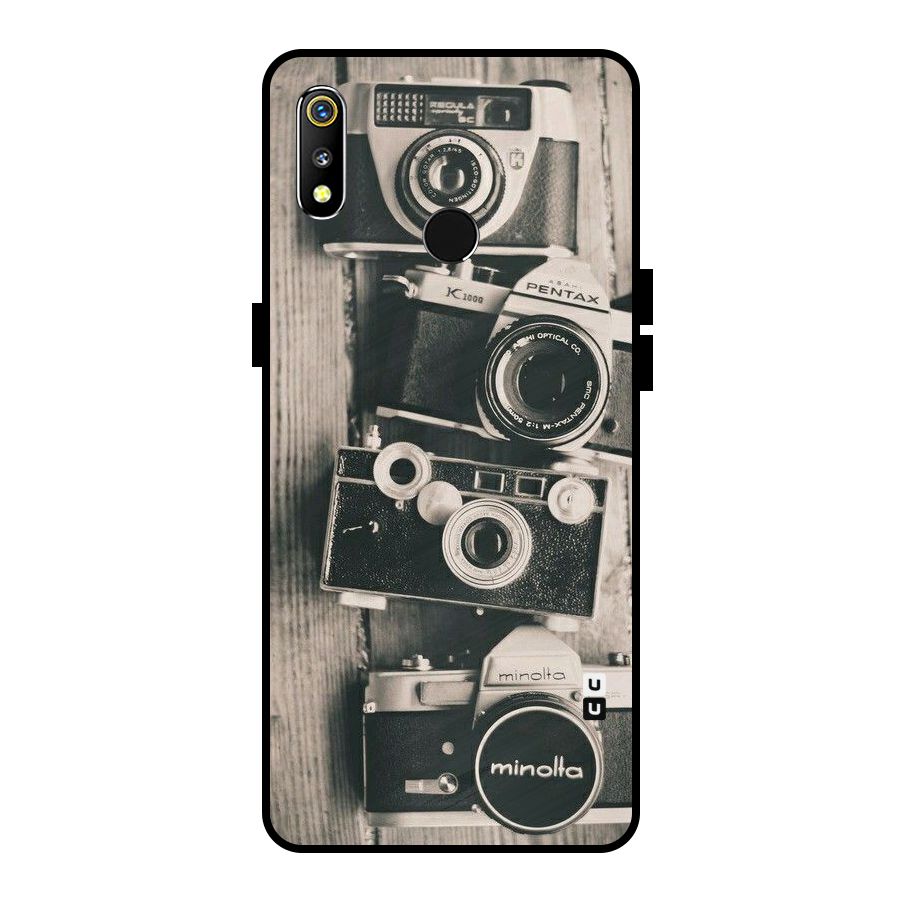 Vintage Style Shutter Metal Back Case for Realme 3