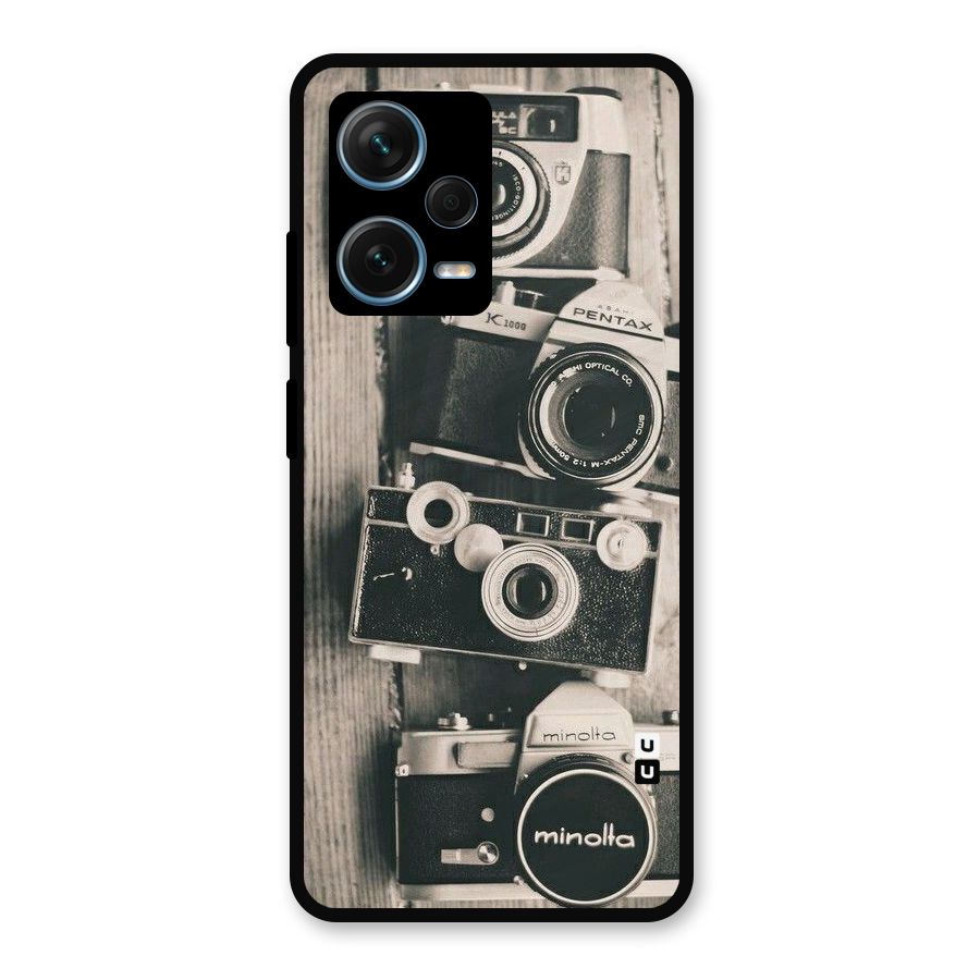 Vintage Style Shutter Metal Back Case for Redmi Note 12 Pro Plus 5G