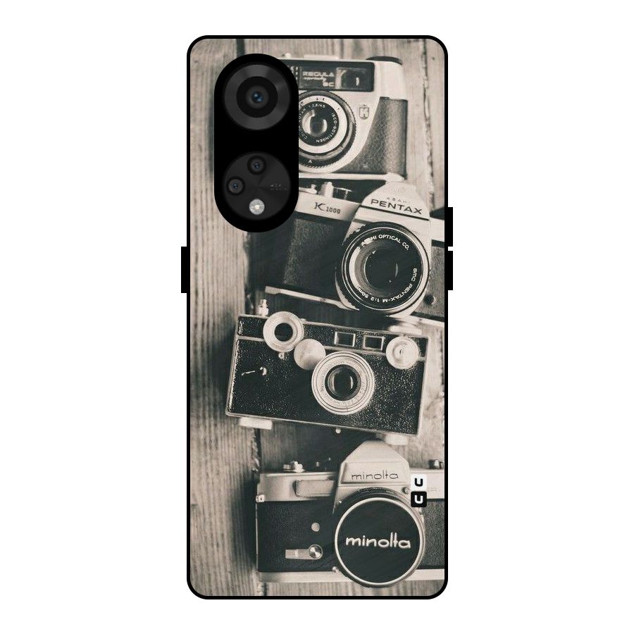 Vintage Style Shutter Metal Back Case for Reno8 T 5G