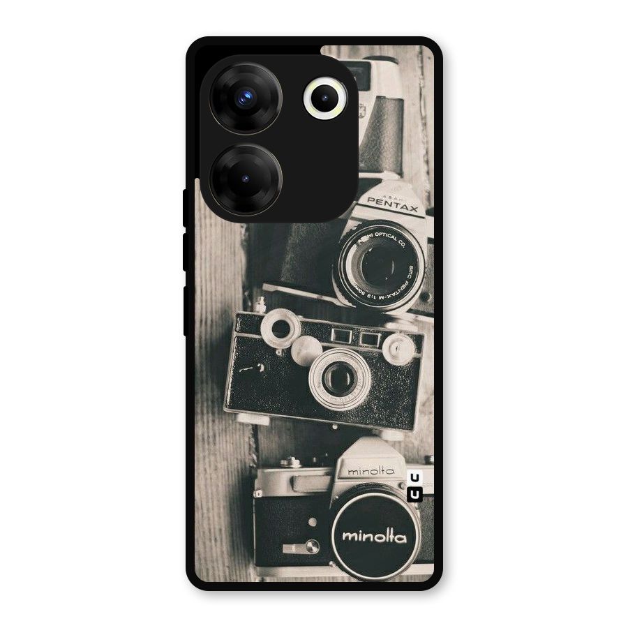 Vintage Style Shutter Metal Back Case for Tecno Camon 20