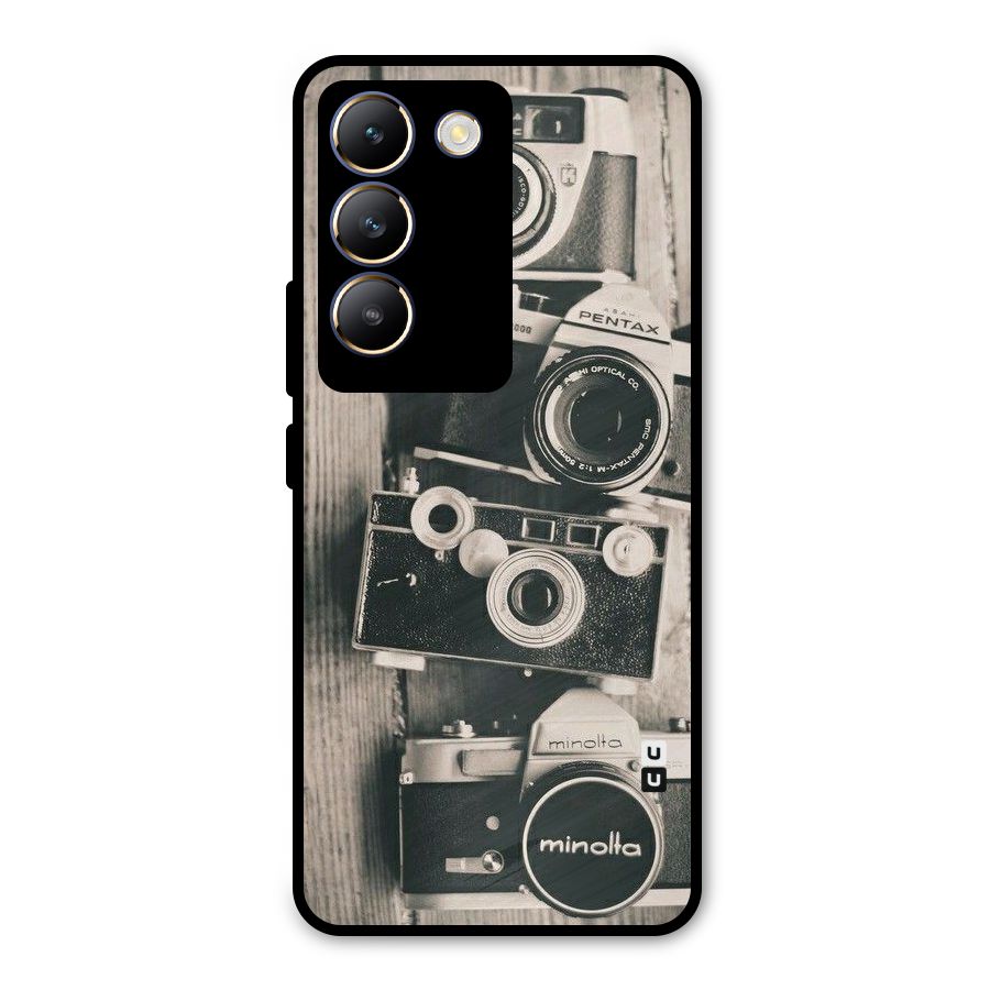 Vintage Style Shutter Metal Back Case for Vivo T3 5G