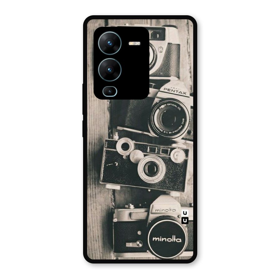 Vintage Style Shutter Metal Back Case for Vivo V25 Pro