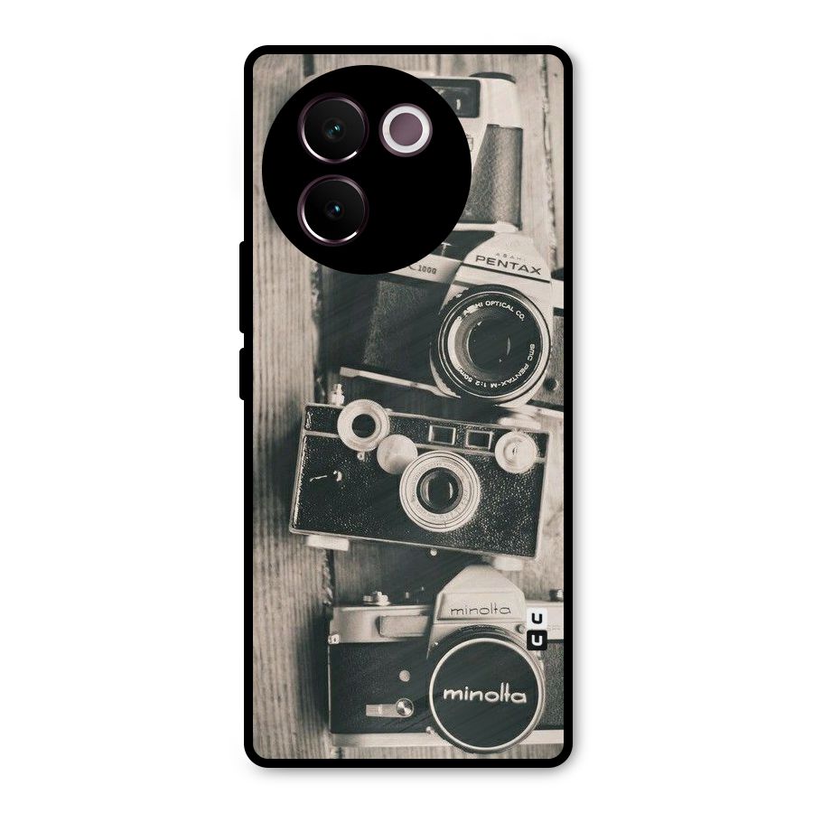 Vintage Style Shutter Metal Back Case for Vivo V30e