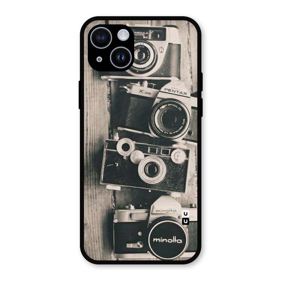 Vintage Style Shutter Metal Back Case for iPhone 14
