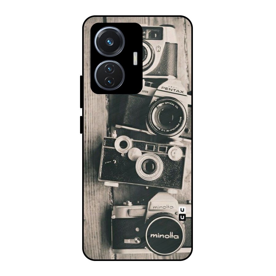 Vintage Style Shutter Metal Back Case for iQOO Z6 44W