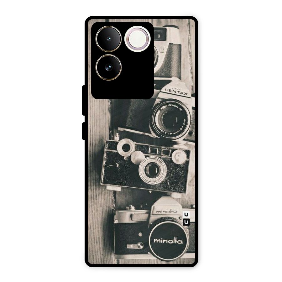 Vintage Style Shutter Metal Back Case for iQOO Z7 Pro