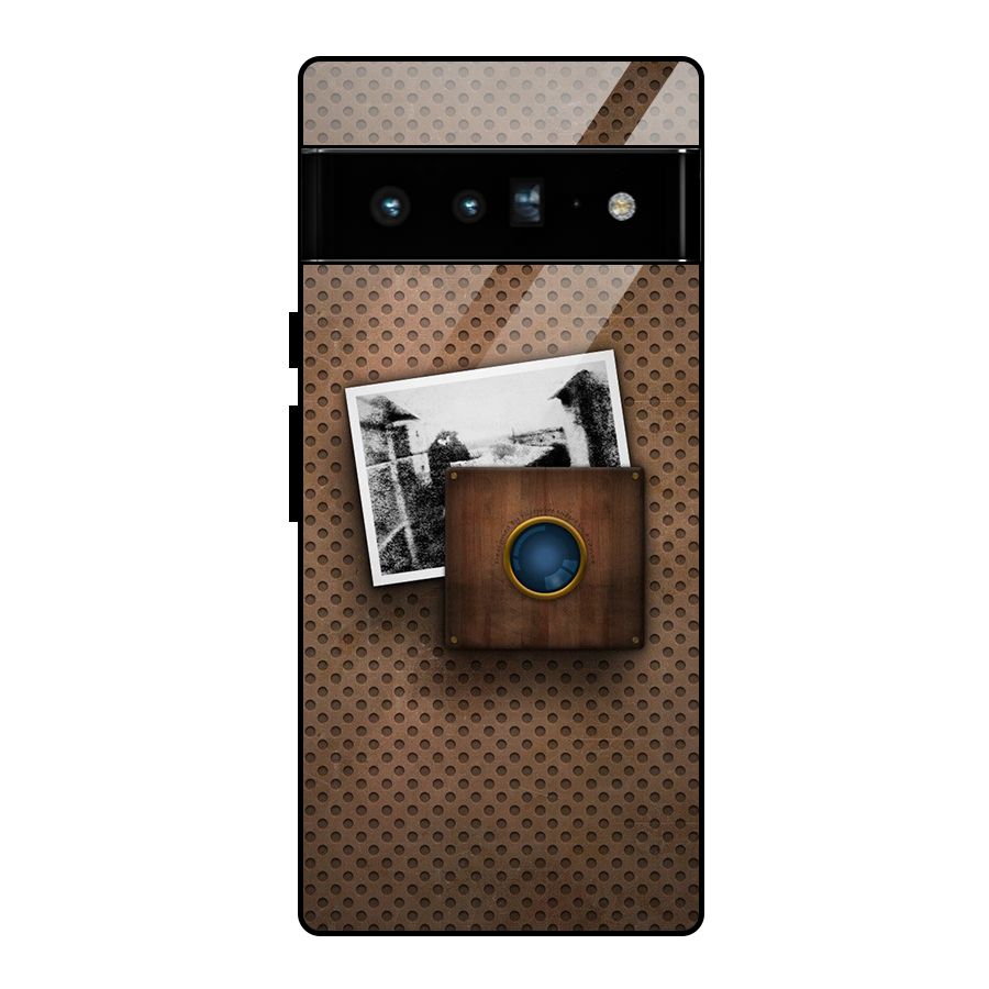 Vintage Wood Camera Glass Back Case for Google Pixel 6 Pro