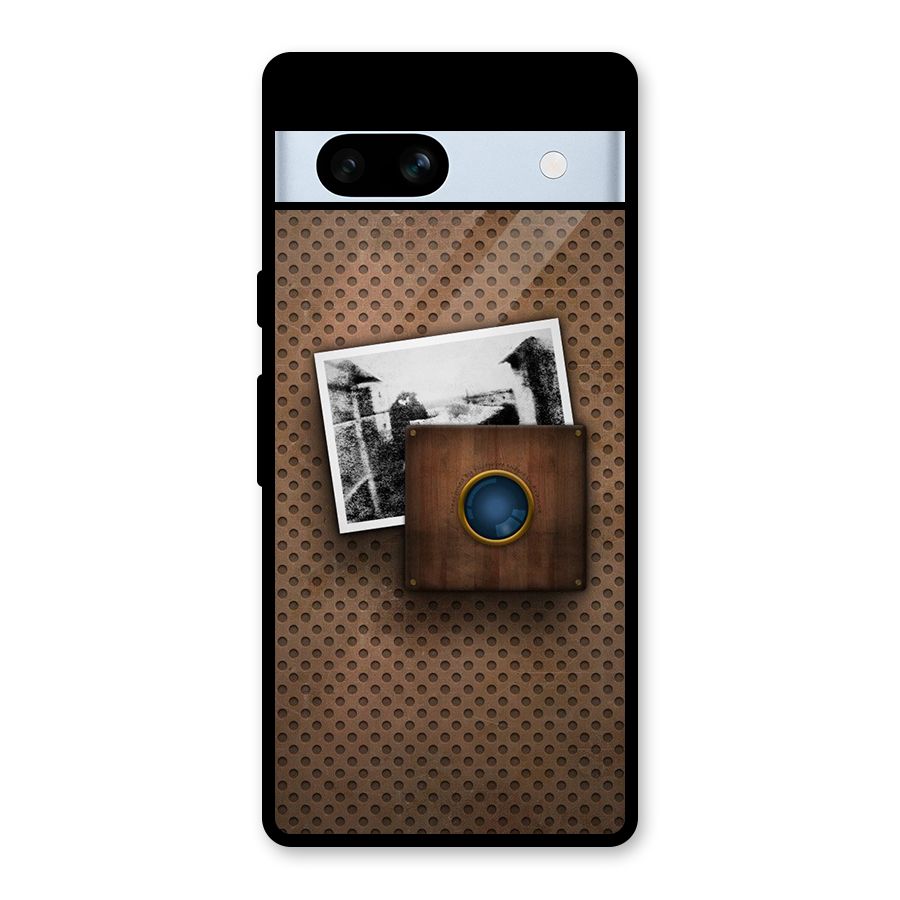 Vintage Wood Camera Glass Back Case for Google Pixel 7a