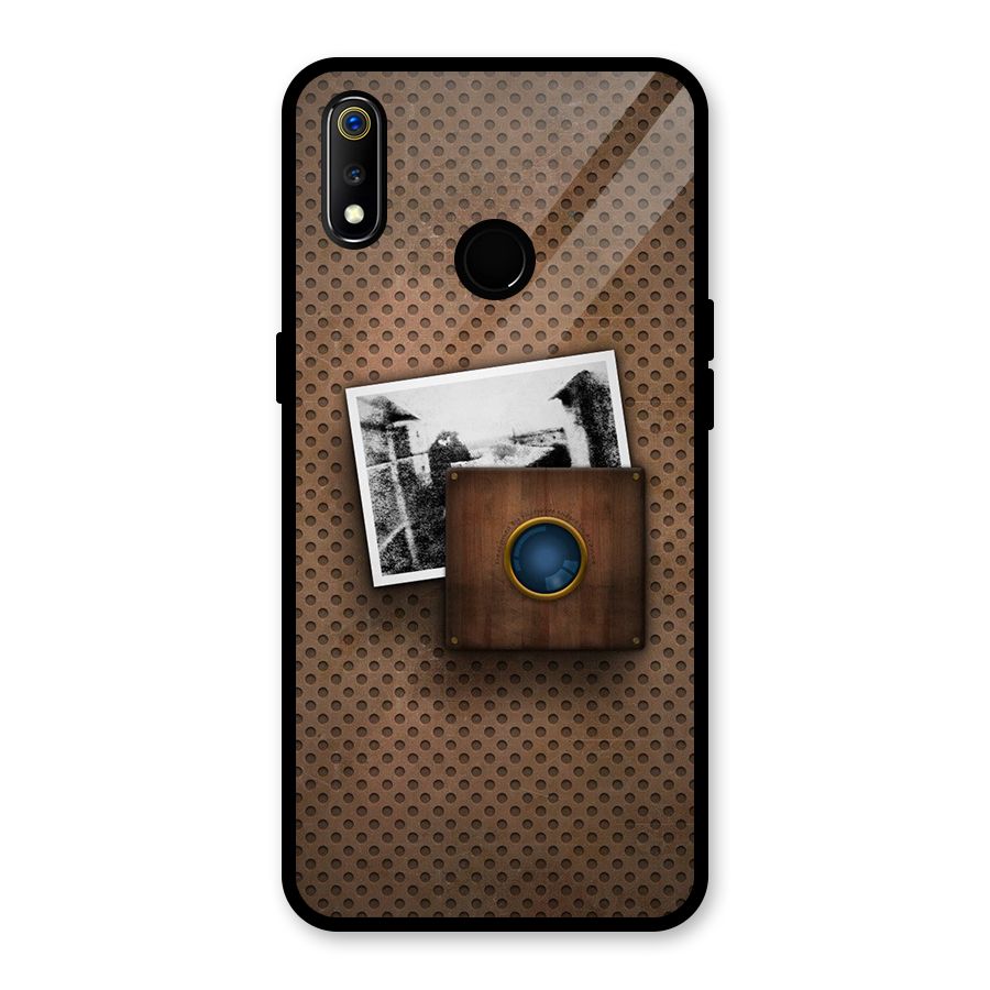 Vintage Wood Camera Glass Back Case for Realme 3