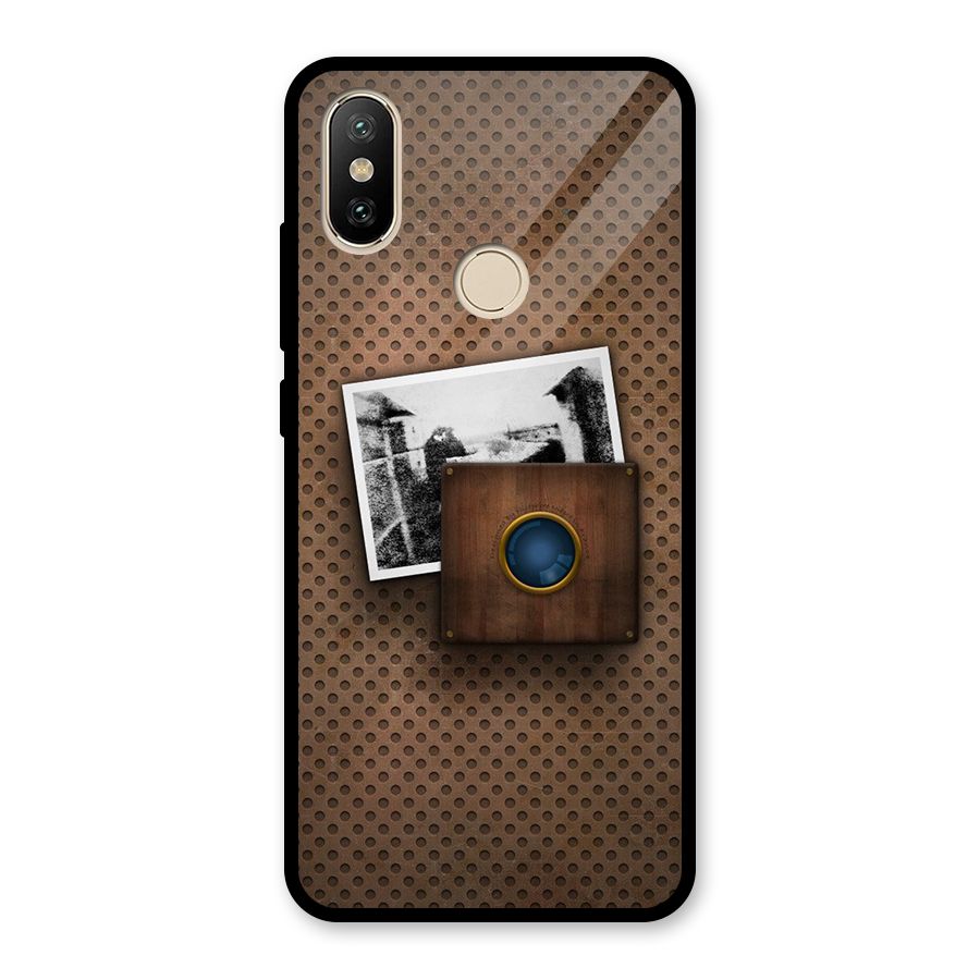 Vintage Wood Camera Glass Back Case for Redmi A2
