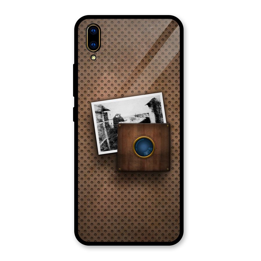 Vintage Wood Camera Glass Back Case for Vivo V11 Pro