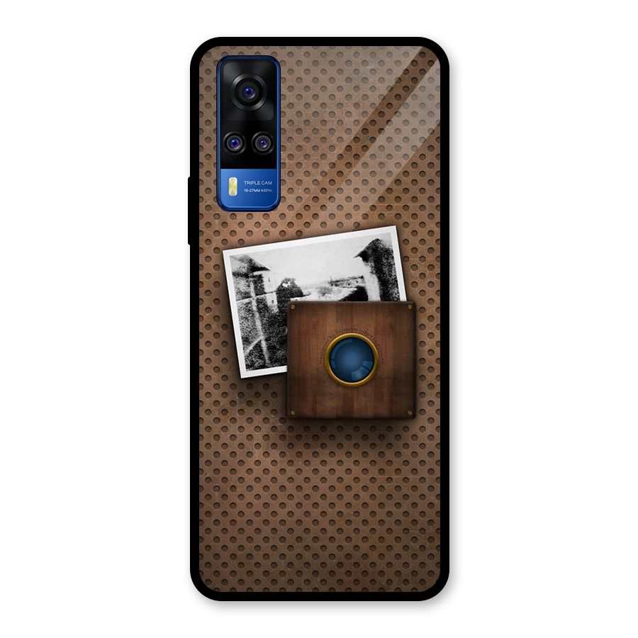 Vintage Wood Camera Glass Back Case for Vivo Y31