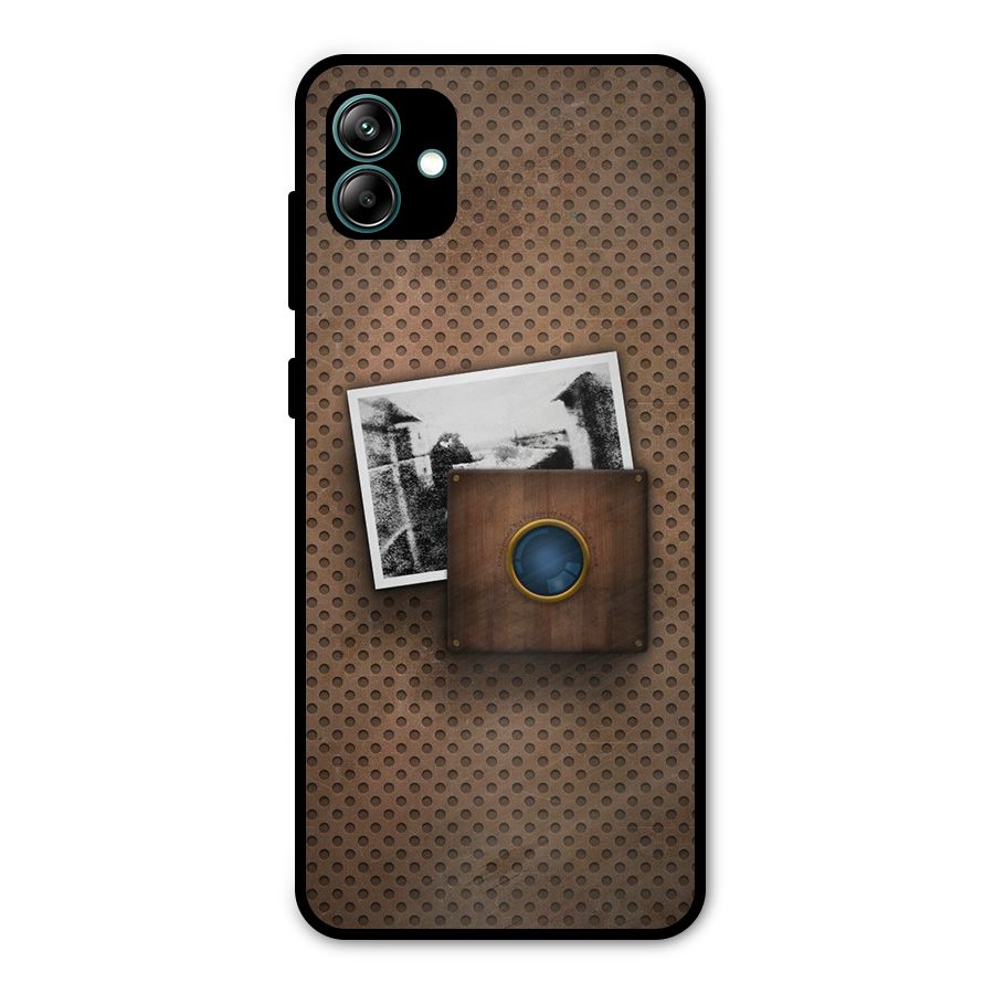 Vintage Wood Camera Metal Back Case for Galaxy A04
