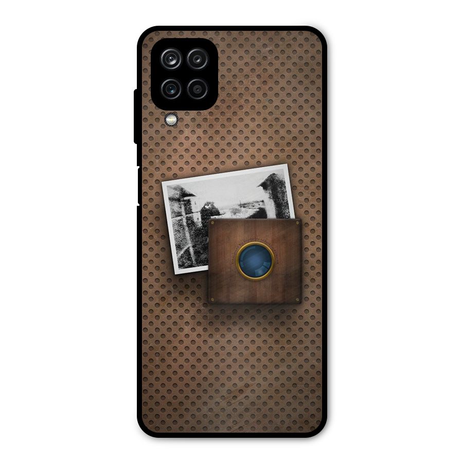 Vintage Wood Camera Metal Back Case for Galaxy A12