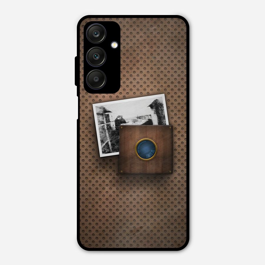 Vintage Wood Camera Metal Back Case for Galaxy A25 5G