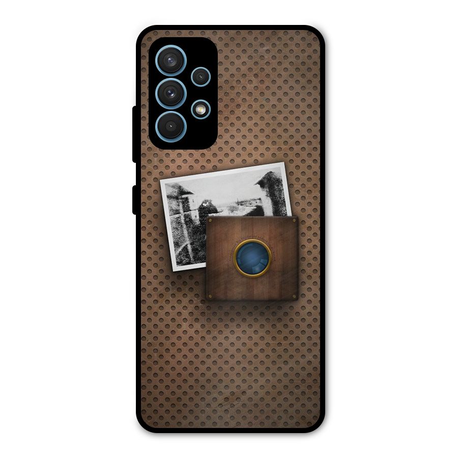Vintage Wood Camera Metal Back Case for Galaxy A32