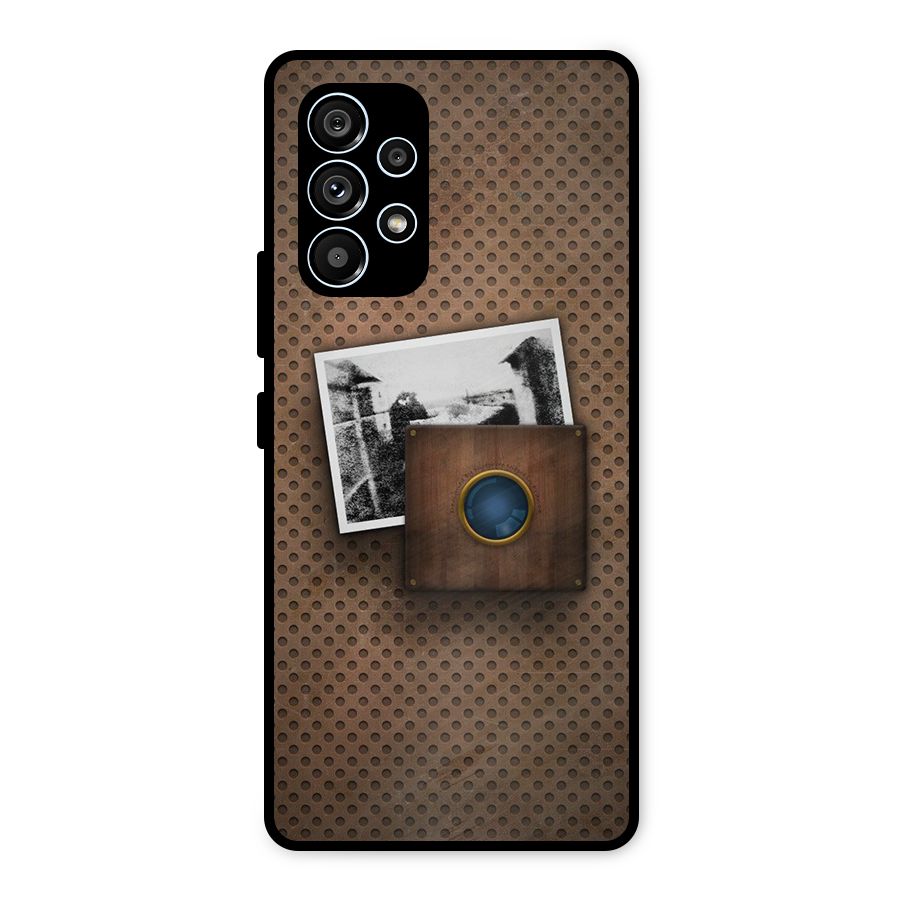 Vintage Wood Camera Metal Back Case for Galaxy A53 5G