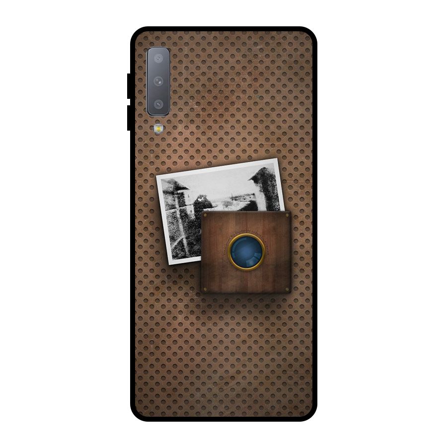 Vintage Wood Camera Metal Back Case for Galaxy A7 (2018)