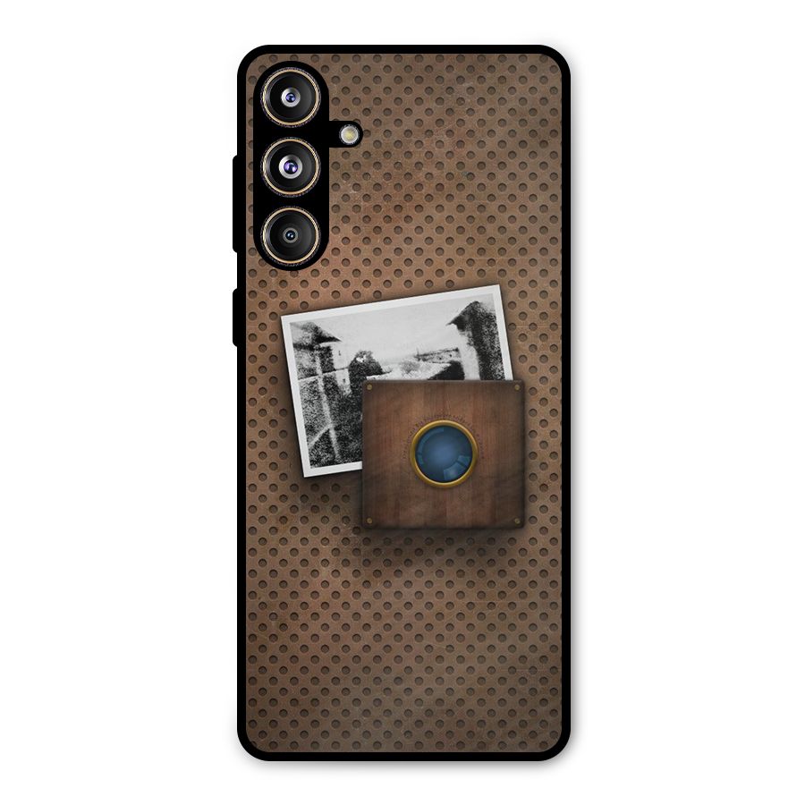 Vintage Wood Camera Metal Back Case for Galaxy F55