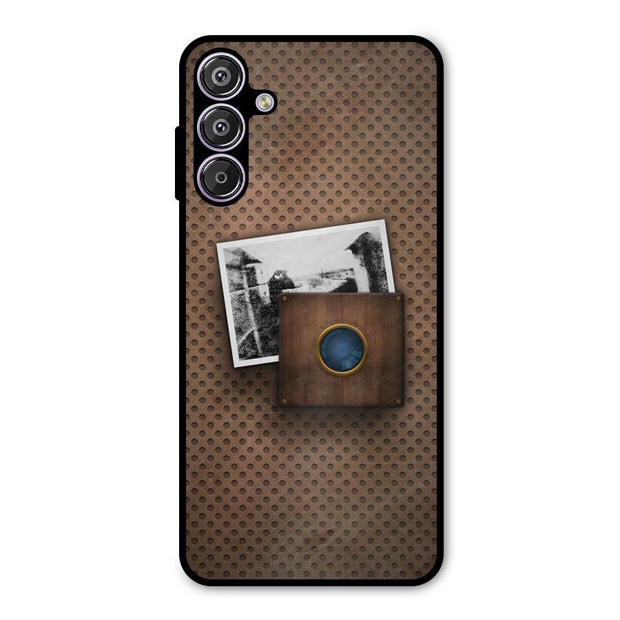 Vintage Wood Camera Metal Back Case for Galaxy M15