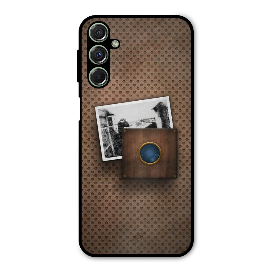 Vintage Wood Camera Metal Back Case for Galaxy M34