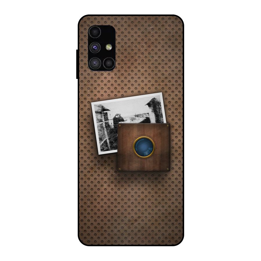 Vintage Wood Camera Metal Back Case for Galaxy M51