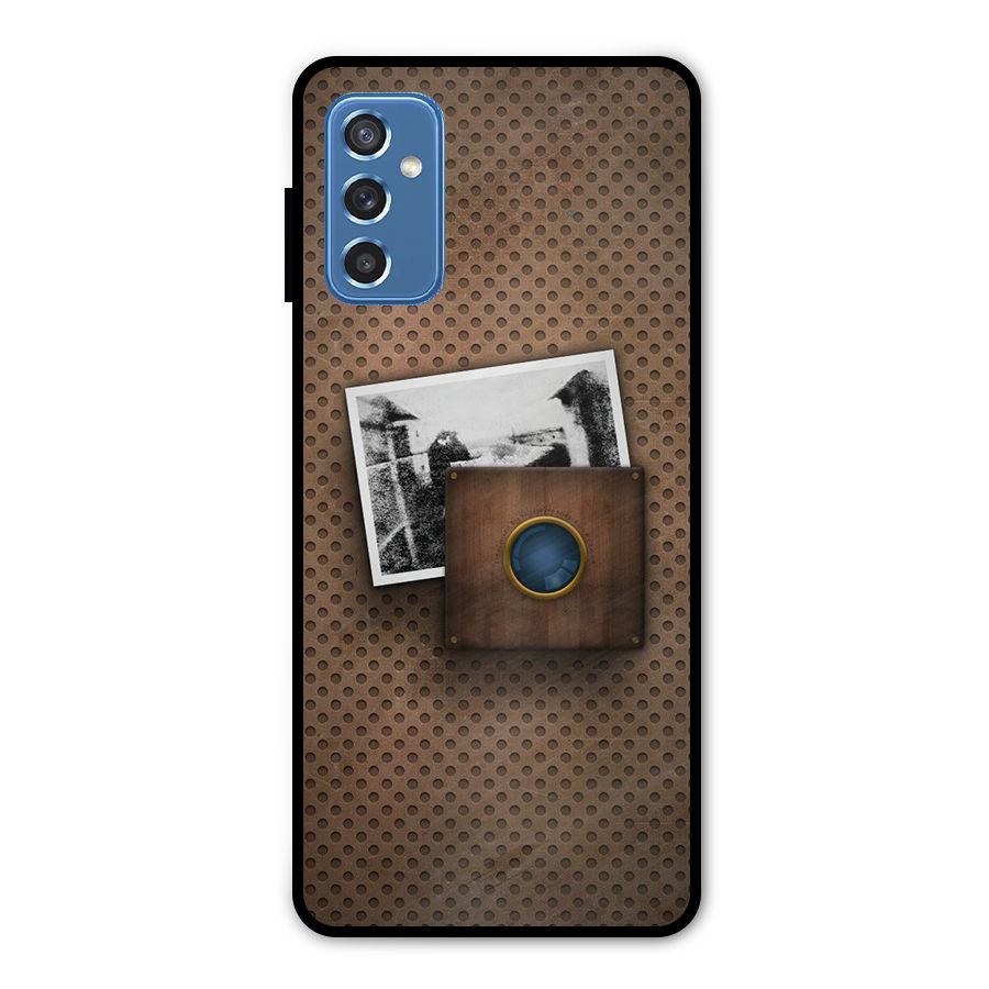 Vintage Wood Camera Metal Back Case for Galaxy M52 5G