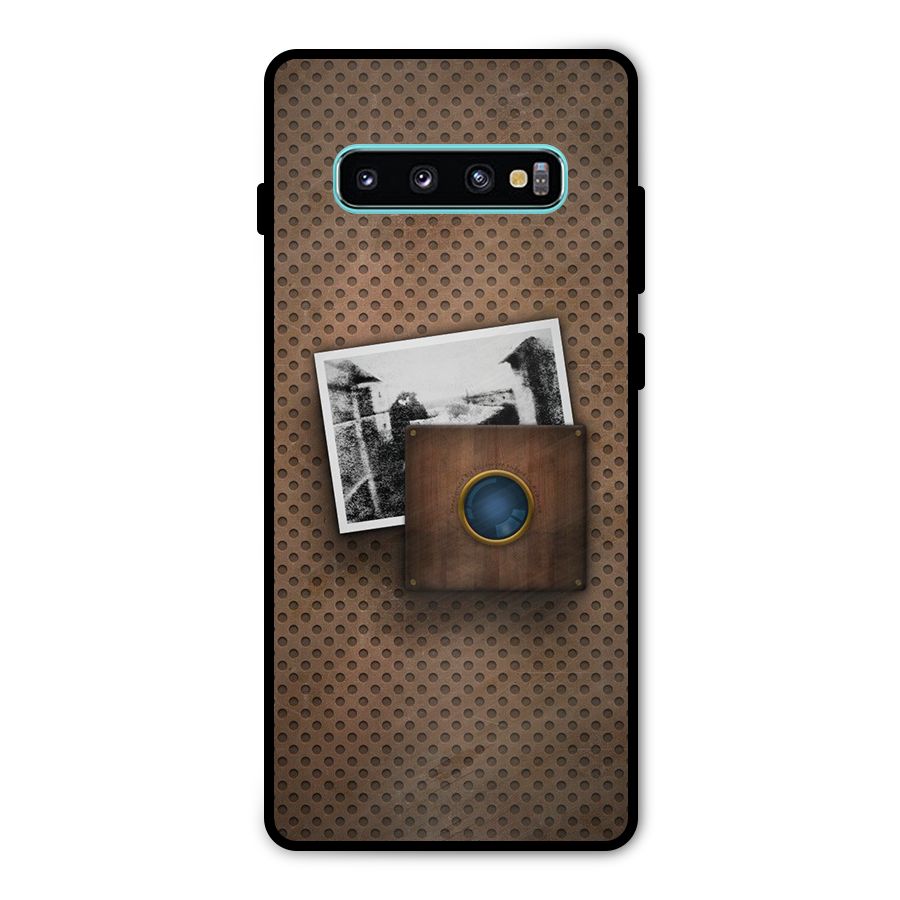 Vintage Wood Camera Metal Back Case for Galaxy S10 Plus